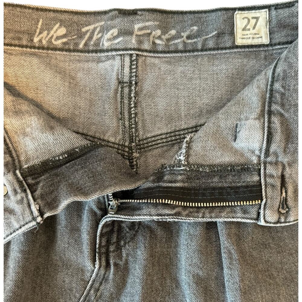 Free People We The Free Sidecar Distressed Black Denim Mini Skirt - Picture 8 of 11